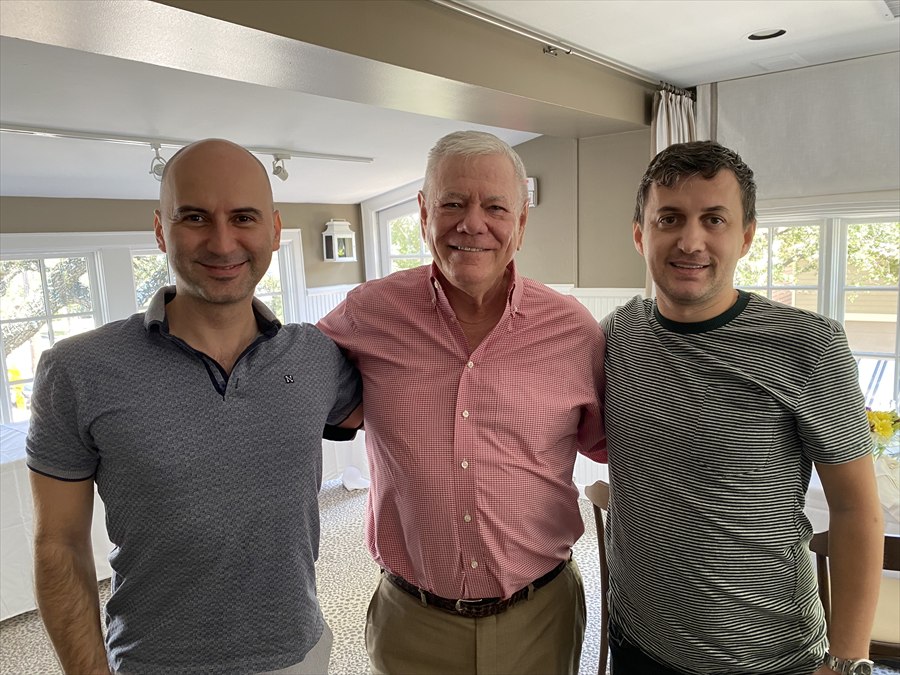 Levent Kutlu with his Ph.D. advisor and a friend from Rice University