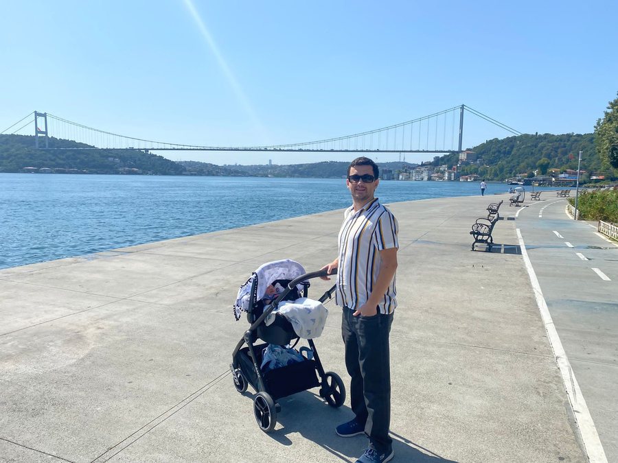 Levent Kutlu on a family walk beside the Bosphorus in Istanbul
