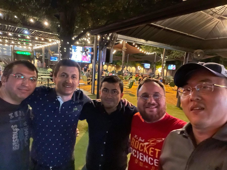 Levent Kutlu with friends during an evening gathering